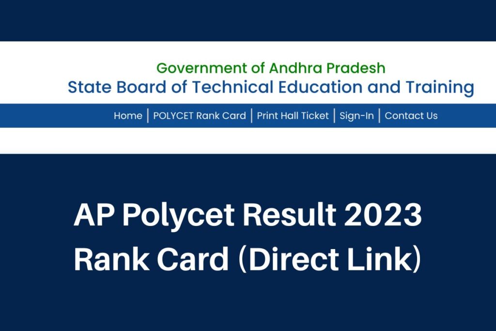 AP Polycet Result 2023, polycetap.nic.in Rank Card Direct Link