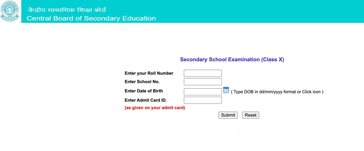 CBSE 10th Result 2024, results.cbse.nic.in Class 10 Marksheet Direct Link