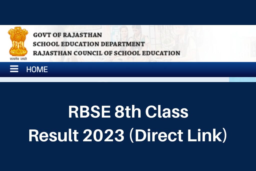 RBSE 8th Class Result 2023, rajshaladarpan.nic.in Class 8 Marksheet Direct Link