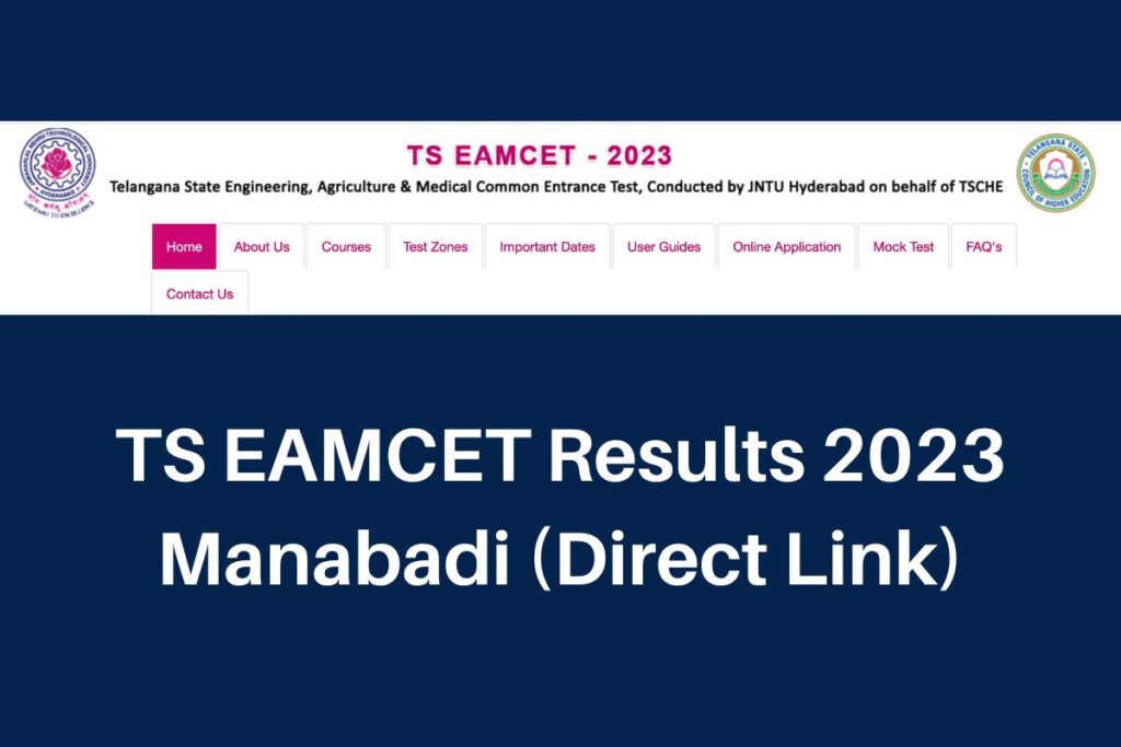 TS EAMCET Results 2023, eamcet.tsche.ac.in Rank Card Manabadi Direct Link