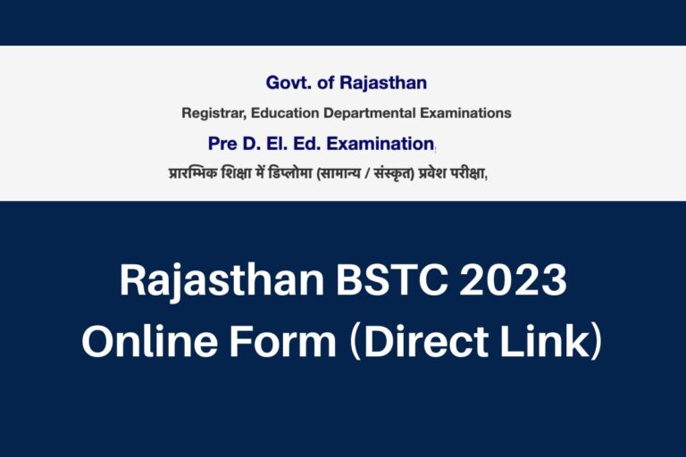 Rajasthan BSTC 2024 Online Form, panjiyakpredeled.in Notification