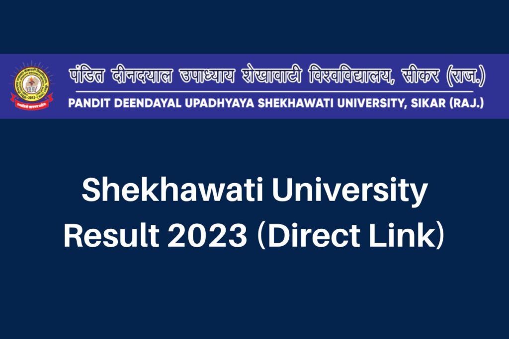 Shekhawati University Result 2023, shekhauni.ac.in BA BSc BCom 1st 2nd 3rd Year Marksheet Direct Link