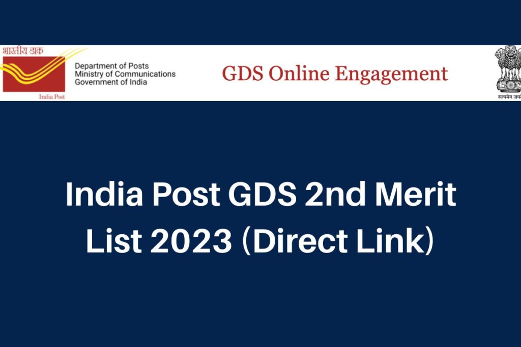 India Post GDS 2nd Merit List 2023, indiapostgdsonline.gov.in Circle Wise Selection List Direct Link